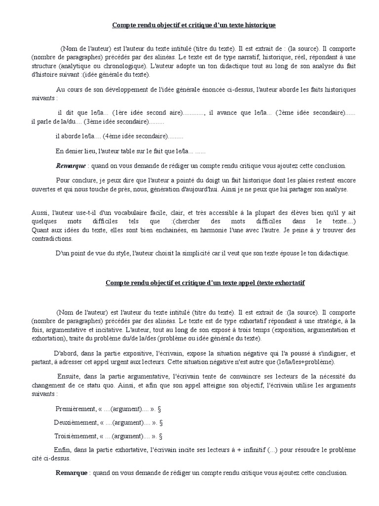 Compte rendu critique de texte historique | PDF