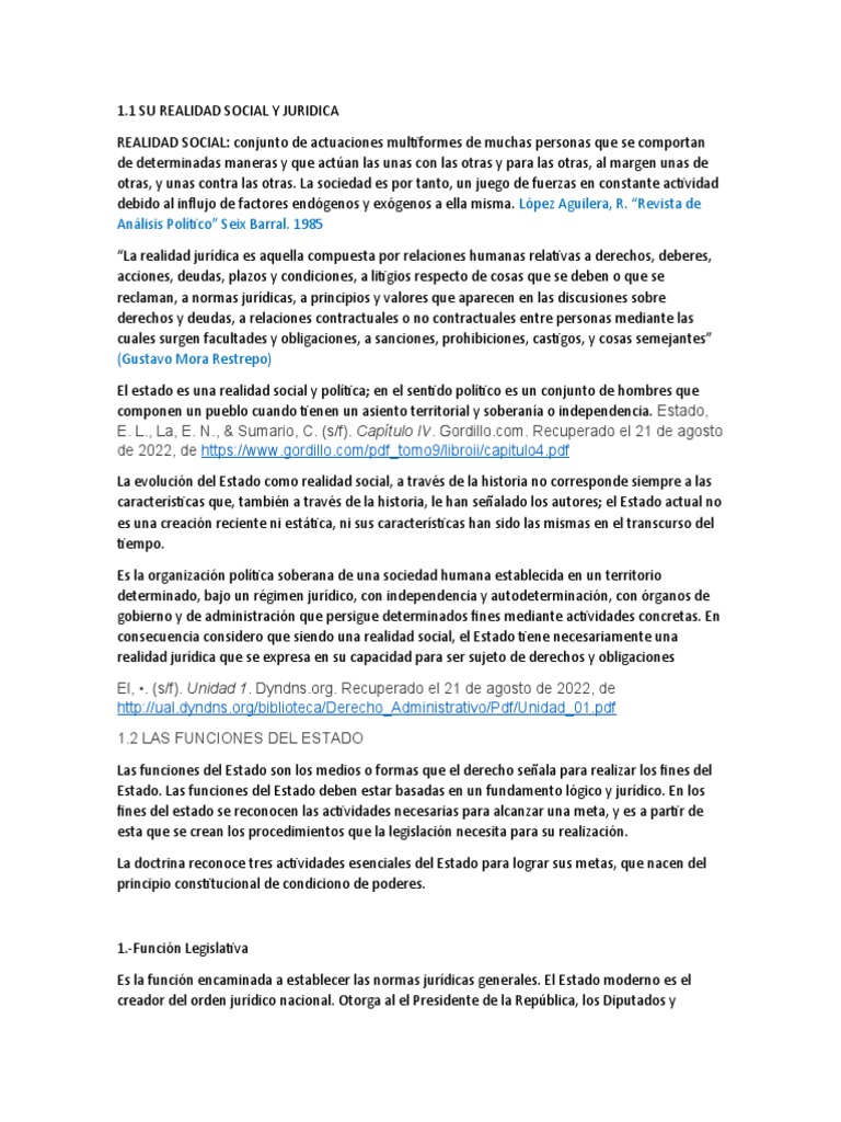Funciones y Realidad del Estado | PDF | Estado (política) | Separación ...