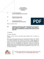 NOTA INTERNA DESCARGO DE FONDOS Bs. - 19.900 REPUESTO COFADENA