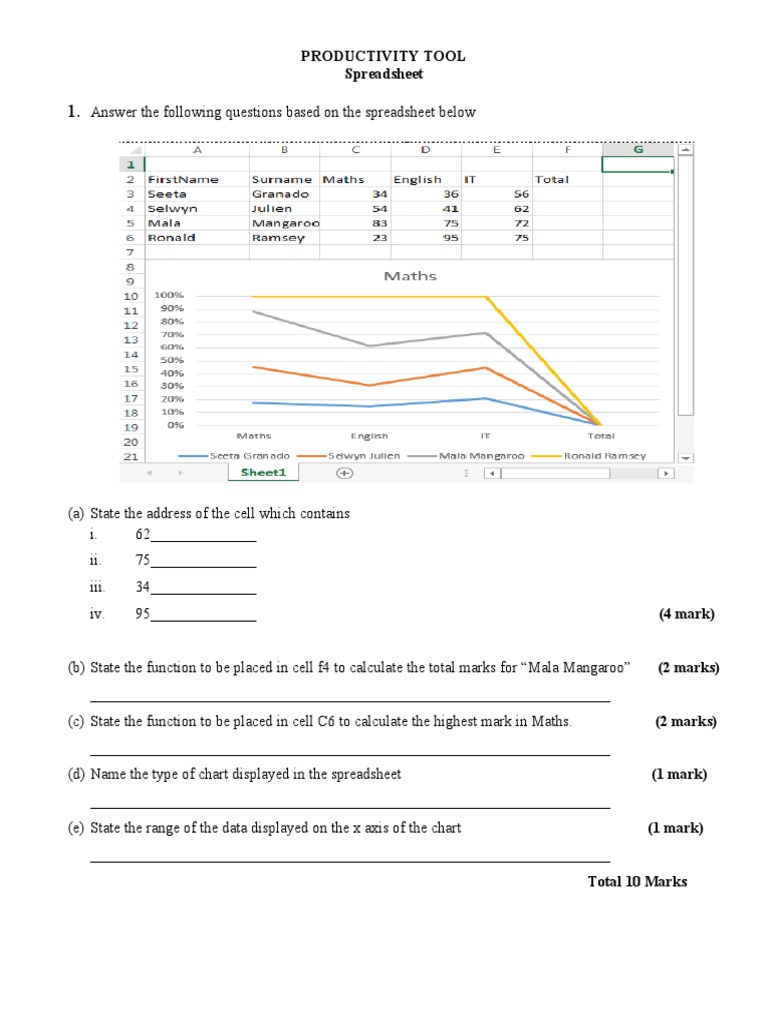 SPEADSHEET Theory Practice 3 | PDF