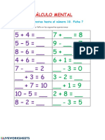 Calculo Mental Liveworksheet 2