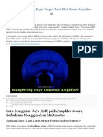 Cara Menghitung Daya Output Watt RMS Power Amplifier