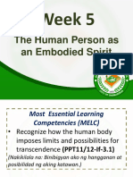 Week 5 The Human Person As An Embodied Spirit 1