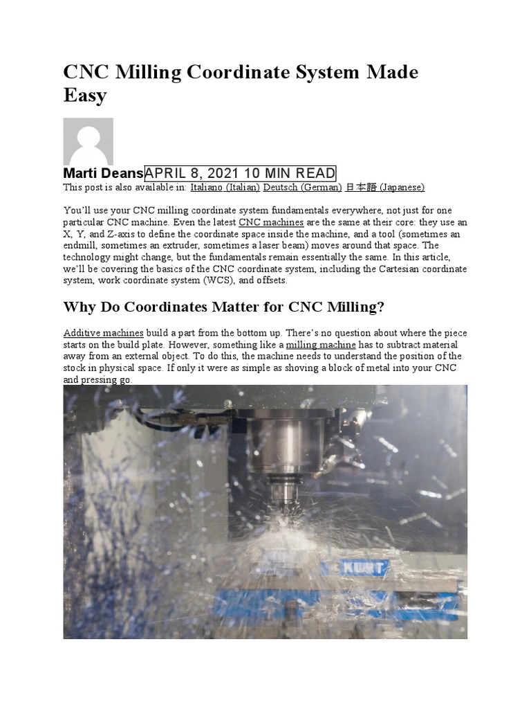 CNC 1 | PDF | Cartesian Coordinate System | Numerical Control