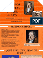 Filósofos idealistas Hegel y Marx en