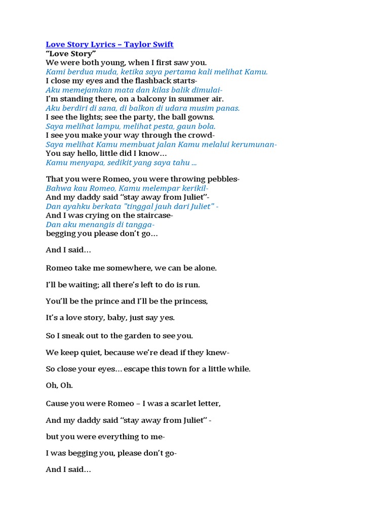 Love Story Lyrics | PDF