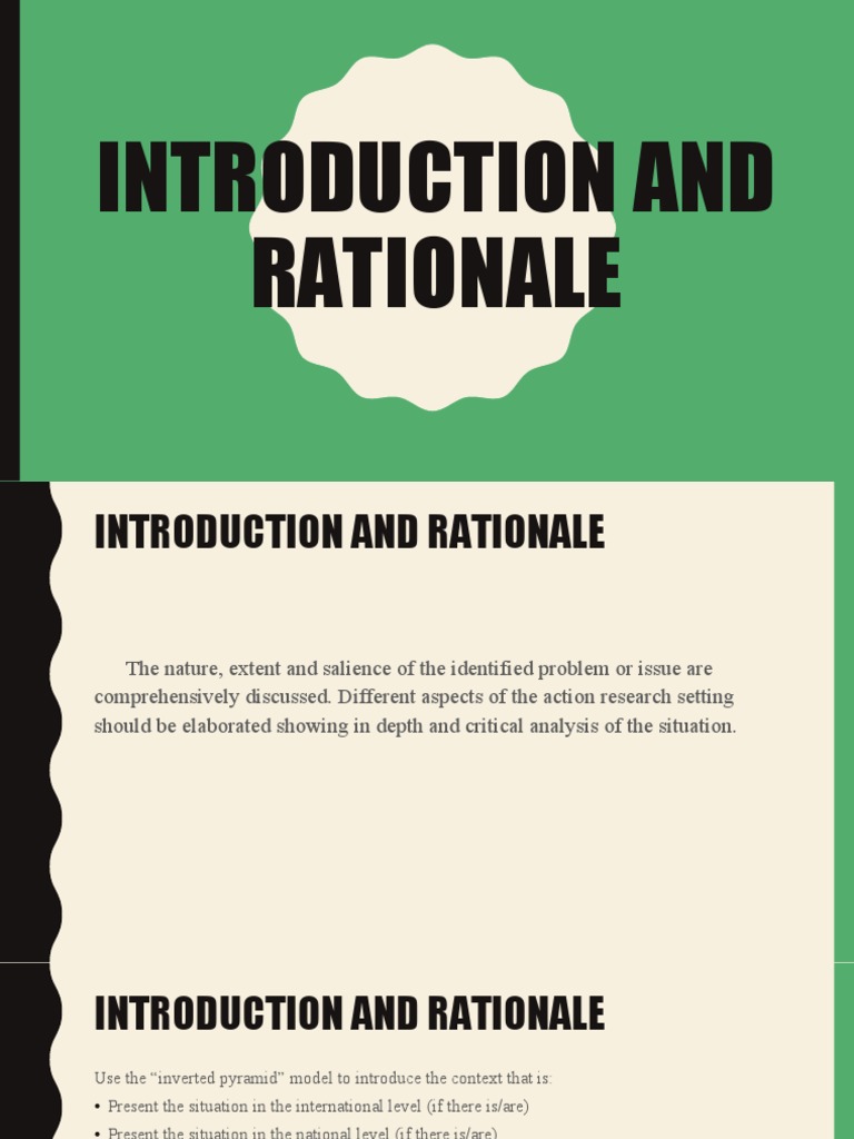 Why Rationale Is Important