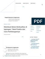 Membuat Beton Berkualitas Di Lapangan - Tabel Praktis Dan Cara Perhitungannya - RUANG-SIPIL