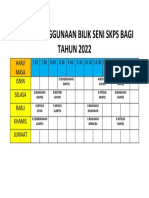 Jadual Penggunaan Bilik Seni Bagi Tahun 2022 Skps