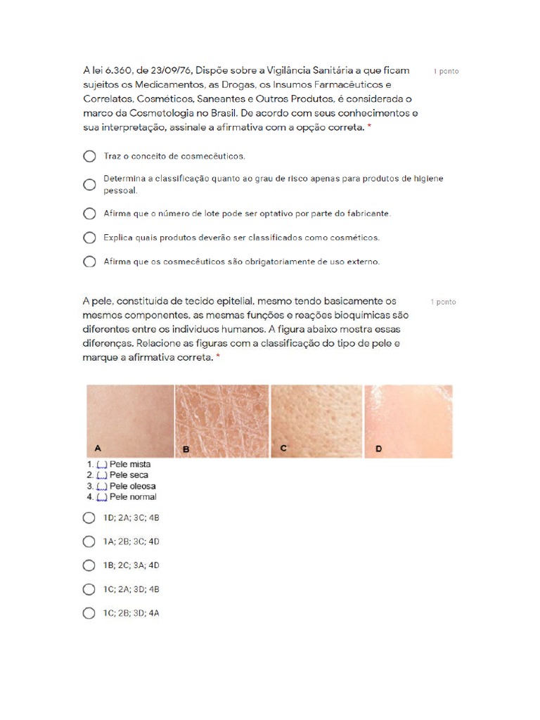 Prova Cosmetologia | PDF