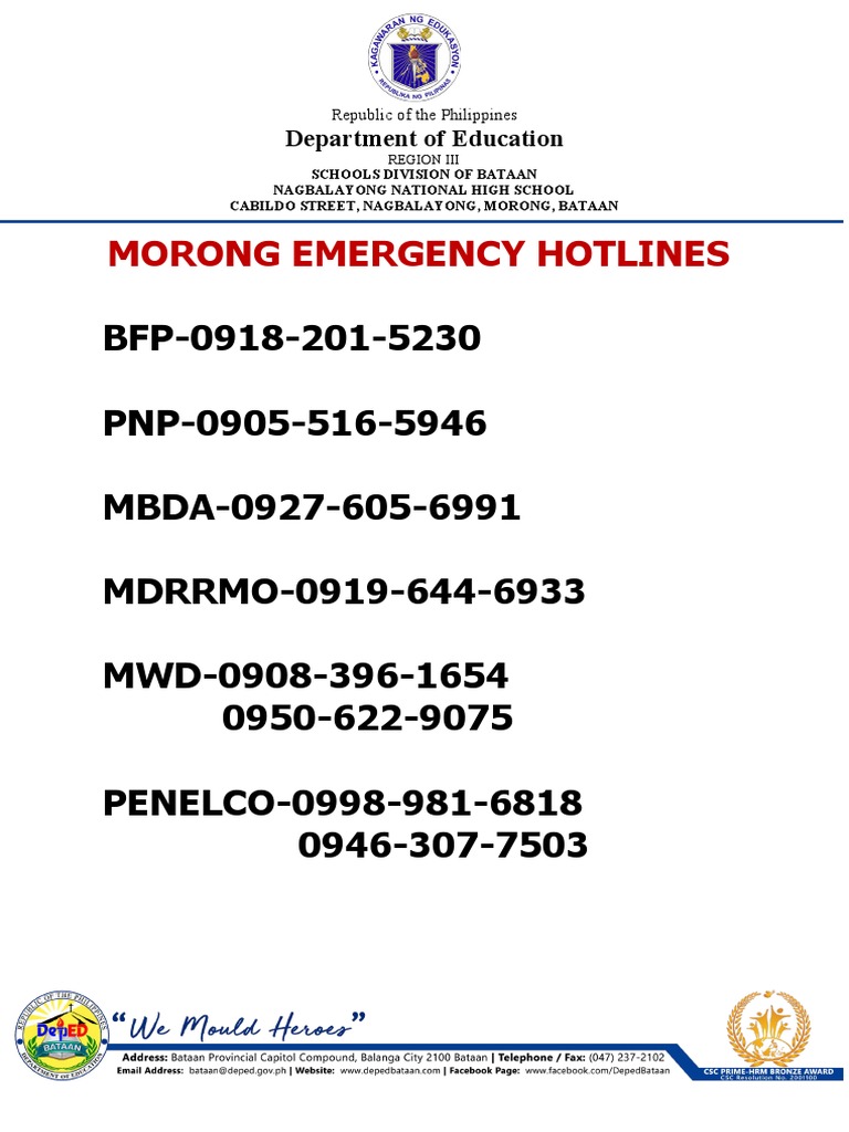Updated Hotline Numbers | PDF