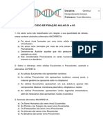 Genética e Comportamento Humano - Exercício de Fixação Aulas 01 e 02