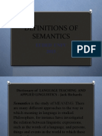 Definitions of Semantics