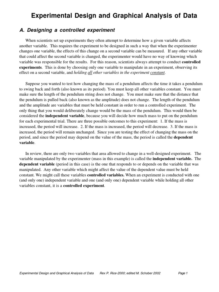 Controlled Experiment Design Basics | PDF | Experiment | Dependent And ...