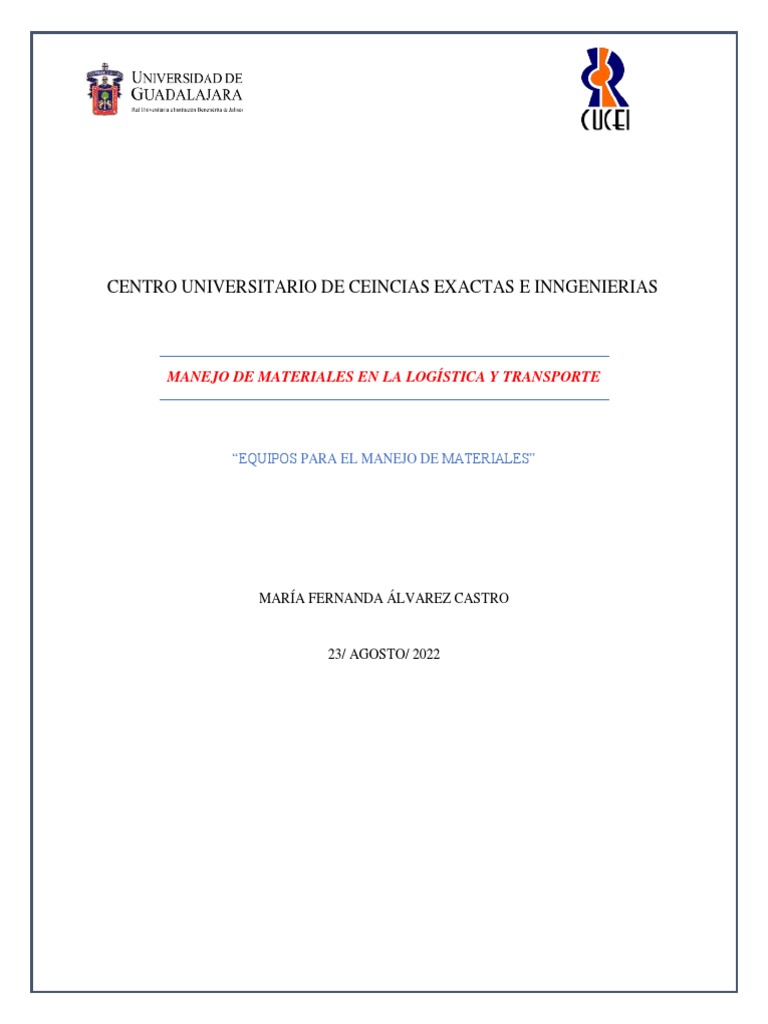 Equipos para Manejo de Materiales | PDF | Mecanizado | Bienes ...
