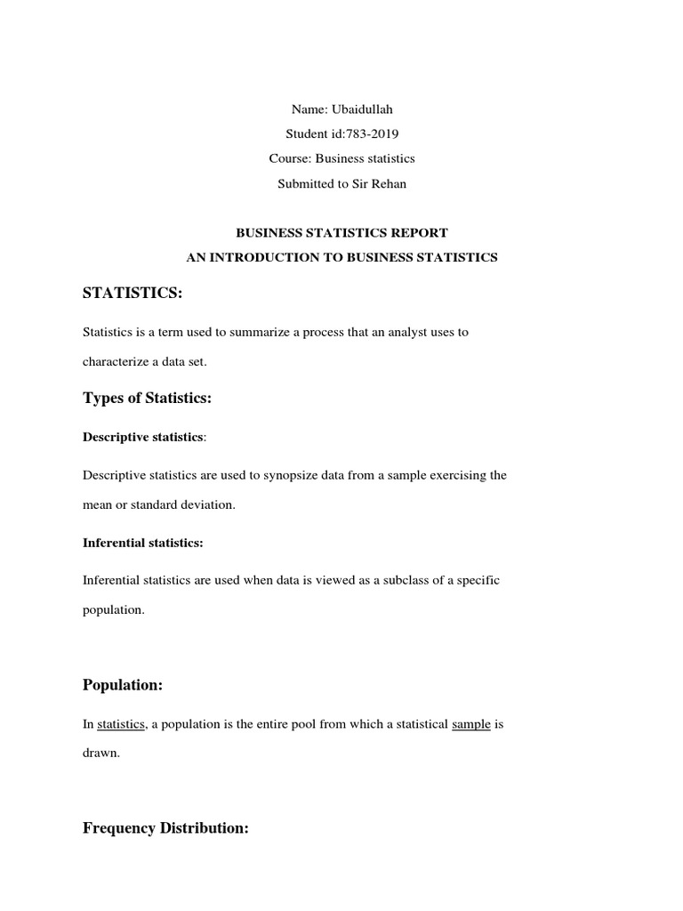 Ubaidullah 783 2019 business statistics report download free pdf