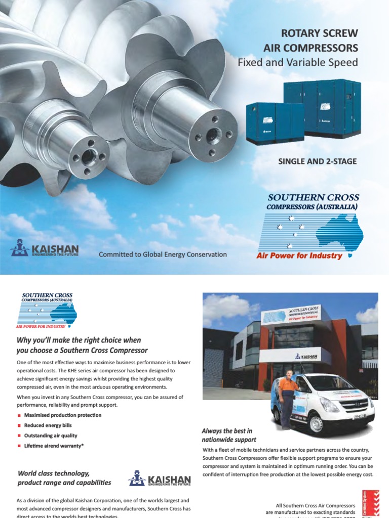 Southern Cross Rotary Screw Compressors | PDF | Electric Motor ...