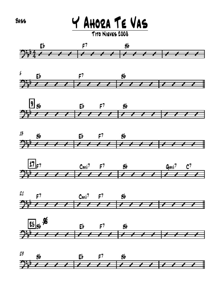 Y Ahora Te Vas Bass Pdf