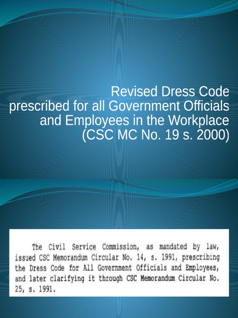 Revised Dress Code CSC PDF