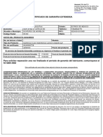 Fecha: 17/08/2022: Certificado de Garantia Extendida