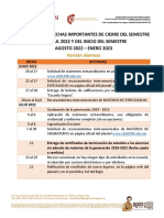 Calendario de Cierre para Alumnos