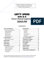 2007 Lefty Speed Dlr2 Sl Owners Manual Supplement En