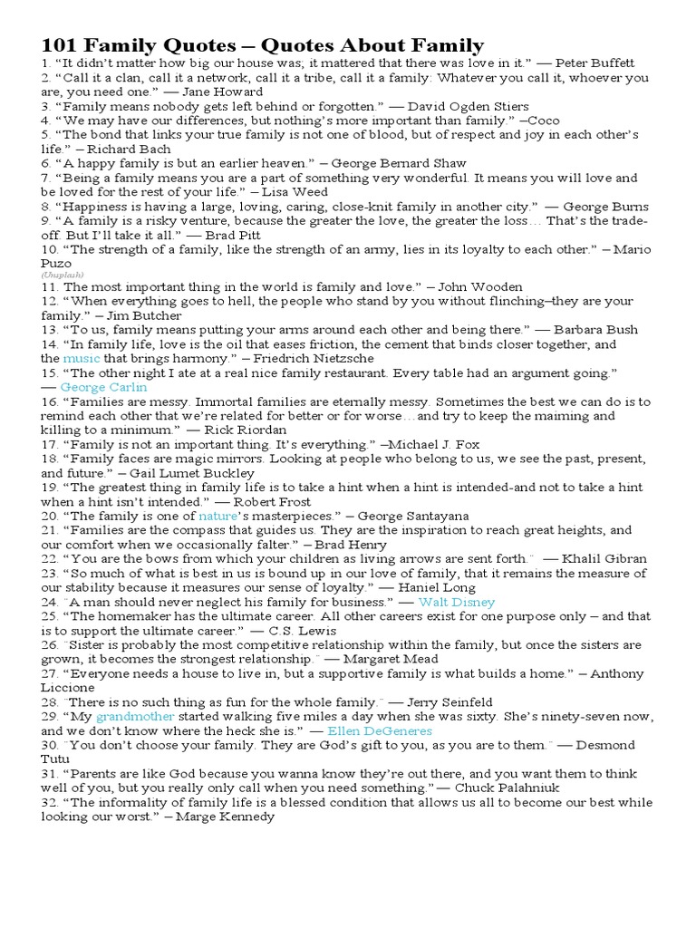 101 Family Quotes | PDF