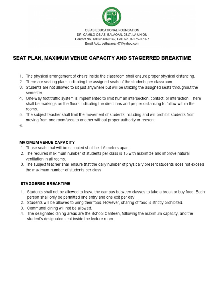 Implementing Social Distancing Measures In The Classroom Seating Plans