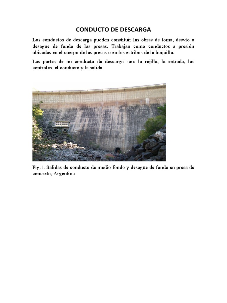 Conducto de Descarga | PDF | Colector de aguas pluviales | Represa