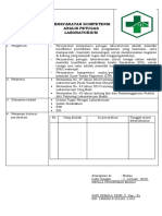 8.1.1.3 Persyaratan Kompetensi Analisis Petugas Lab