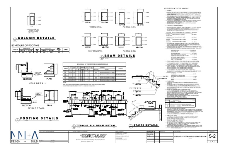 Construction Notes Cf1A Detail PDF Concrete Foundation