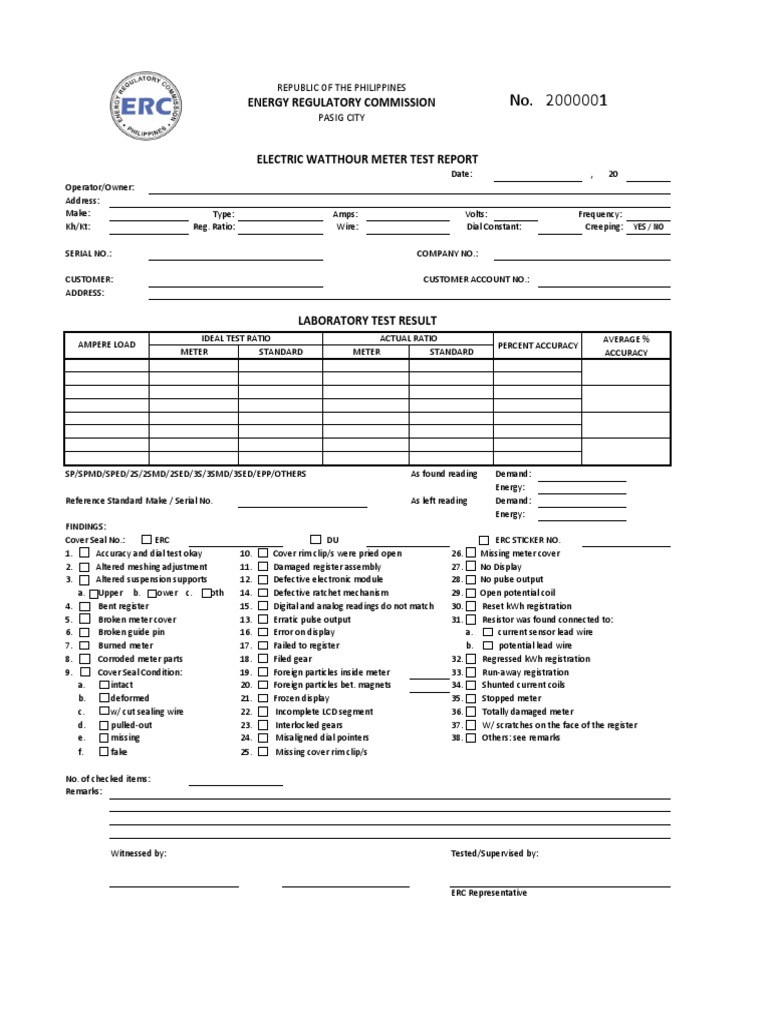Electric Meter Testing Report | PDF | Equipment | Metrology