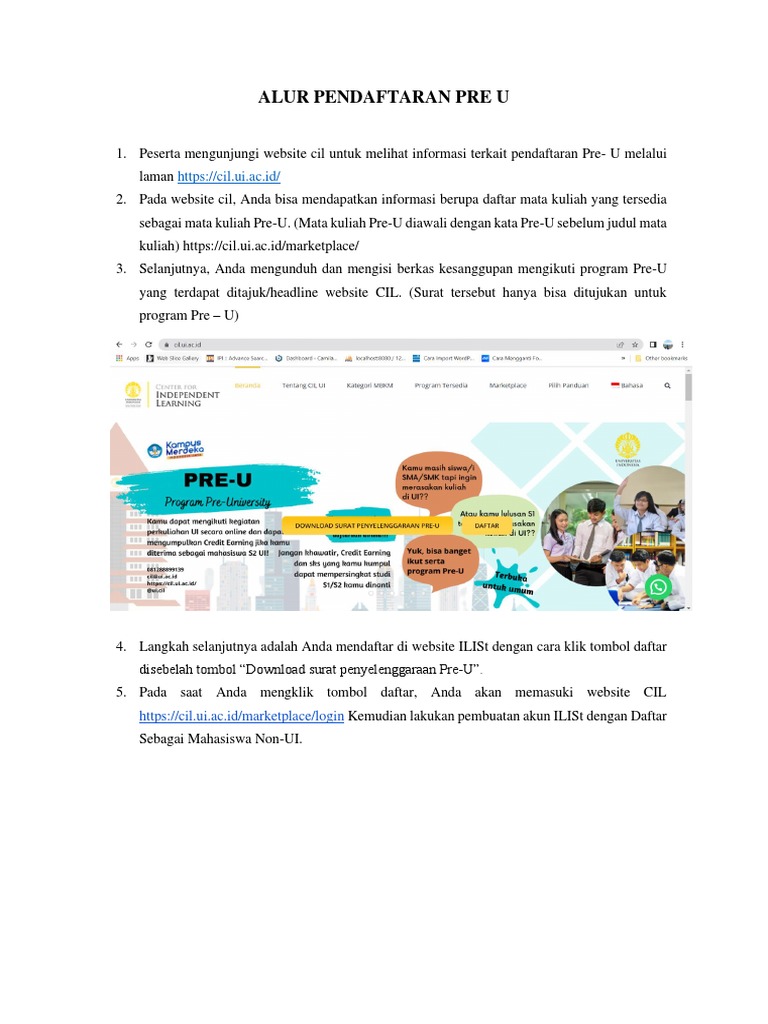 Alur Pendaftaran Pre U | PDF
