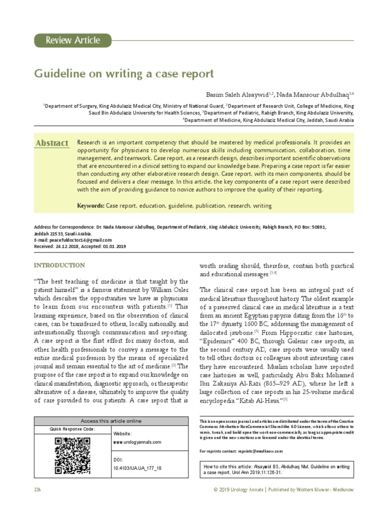 Guideline in Writing Case Report Download Free PDF Case Report