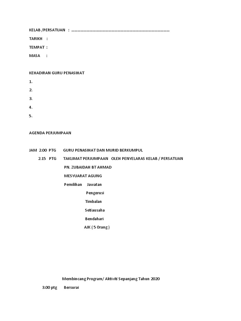 Agenda Perjumpaan | PDF