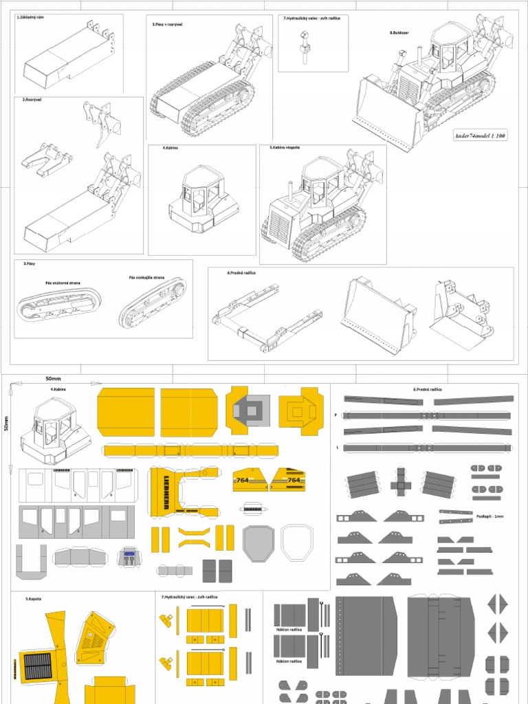 Liebherr PR764 Crawler Tractor Construction Vehicle Paper Model | PDF