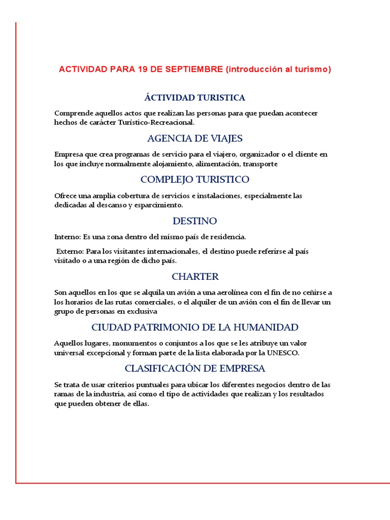 Glosario de Términos Turísticos | PDF | Turismo | Hotel