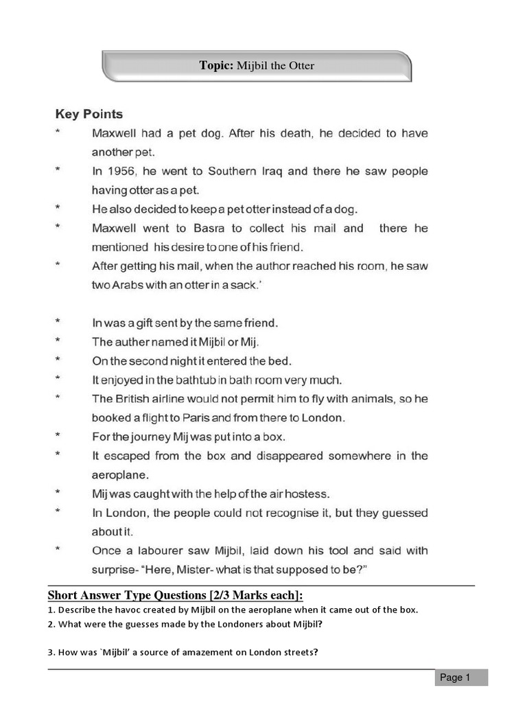 Mijbil The Otter - WS | PDF