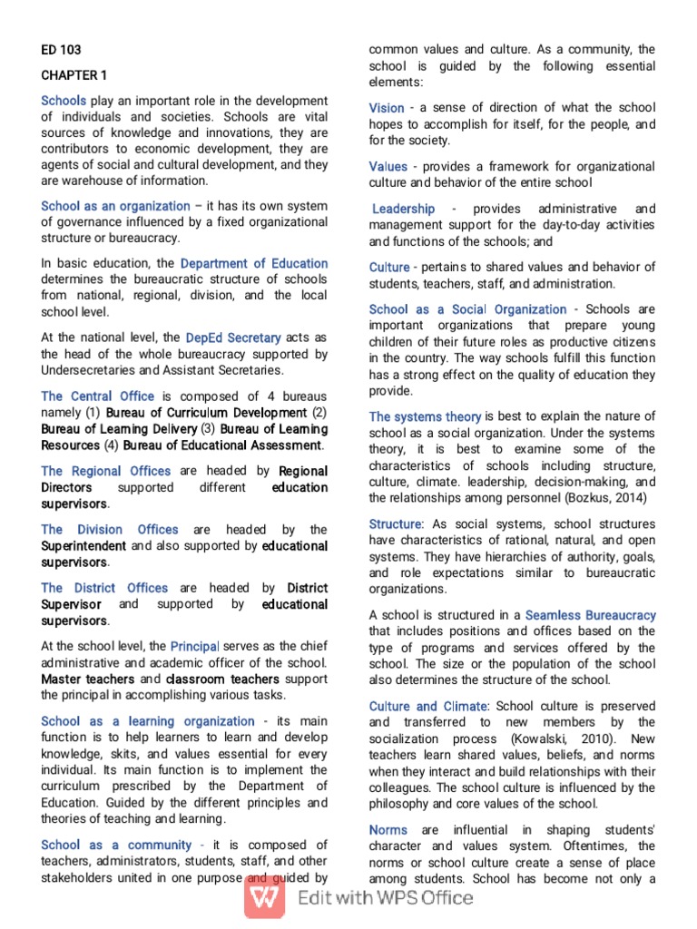 Values Education in ED 103 Curriculum | PDF