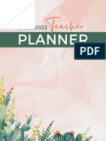 Green & Orange Cactus 2022 2023 Teacher Notebook Planner