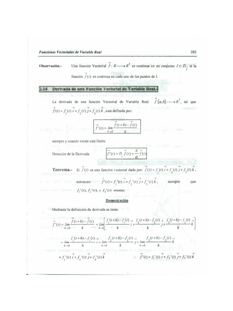 Funciones Vectoriales de Variable Real | PDF | Vector Euclidiano ...
