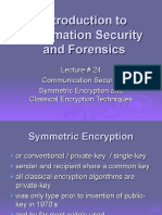 Is & F Lecture# 24 - Classicla Encryption Techniques