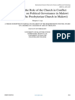 Investigating The Role of The Church in Conflict Transformation On Political Governance in Malawi (Case Study The Presbyterian Church in Malawi)