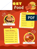 Red Orange Illustration Fast Food Menu