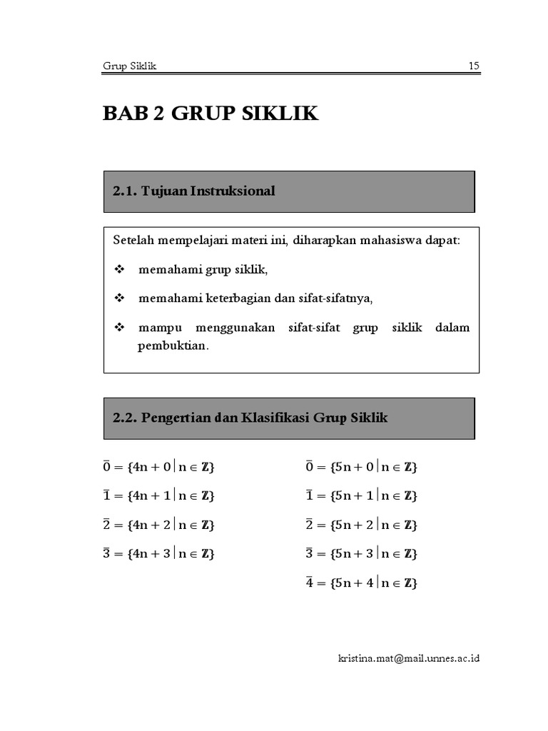 Pemahaman Grup Siklik dan Subgrupnya | PDF | Metode & Bahan Ajar