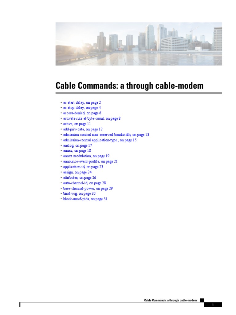 Cisco Cable Modem Command Guide | PDF | Customer Premises Equipment ...