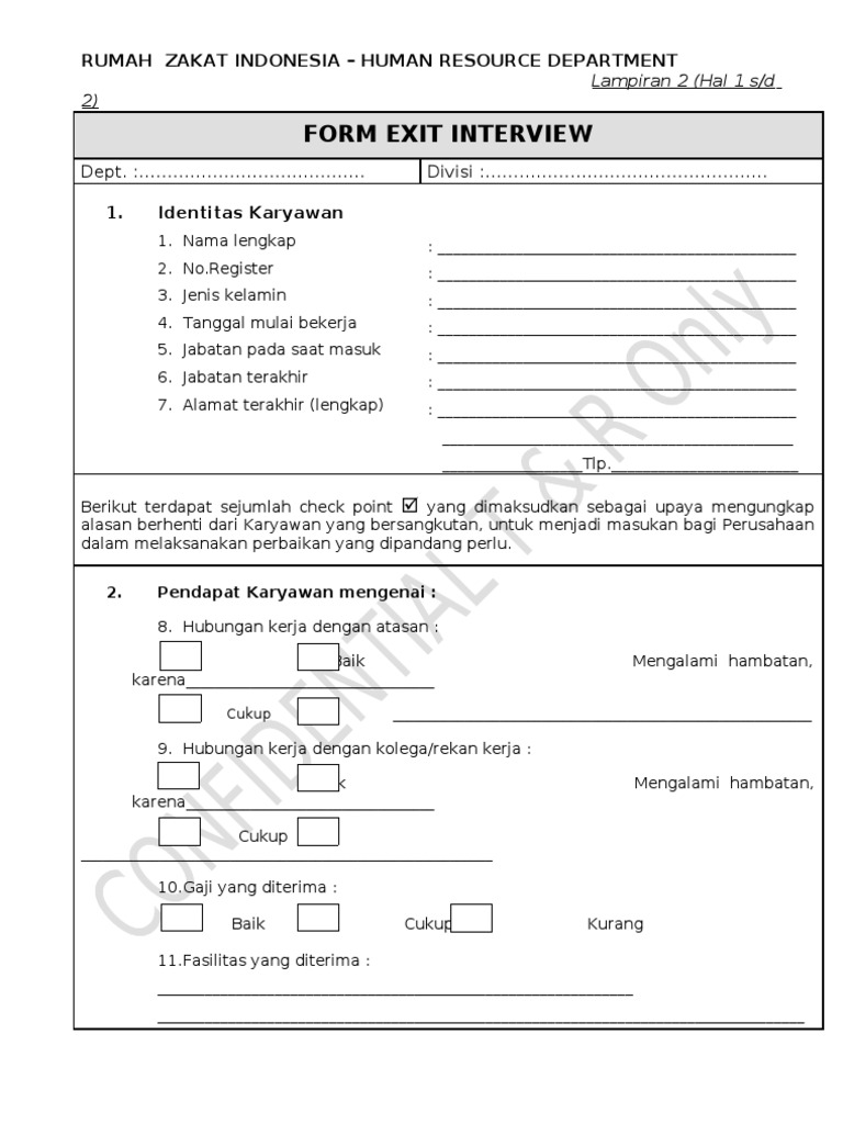 Form Exit Interview