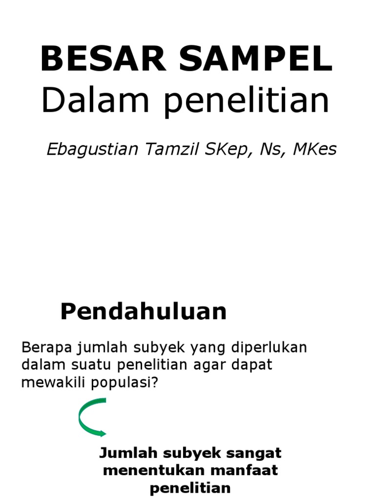 Perhitungan Besar Sampel Penelitian | PDF