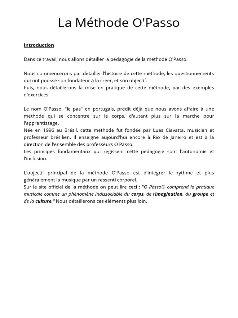 La Méthode O'Passo | PDF | Apprentissage | Pédagogie