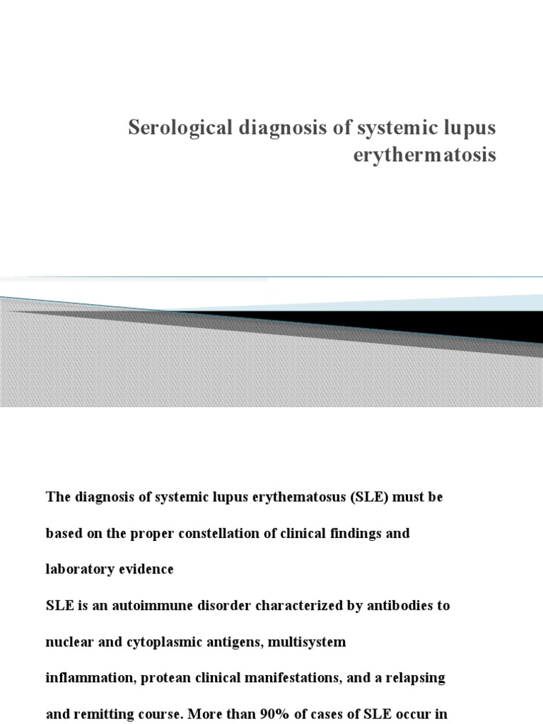 Serological Diagnosis of Systemic Lupus Erythermatosis | PDF | Medical ...
